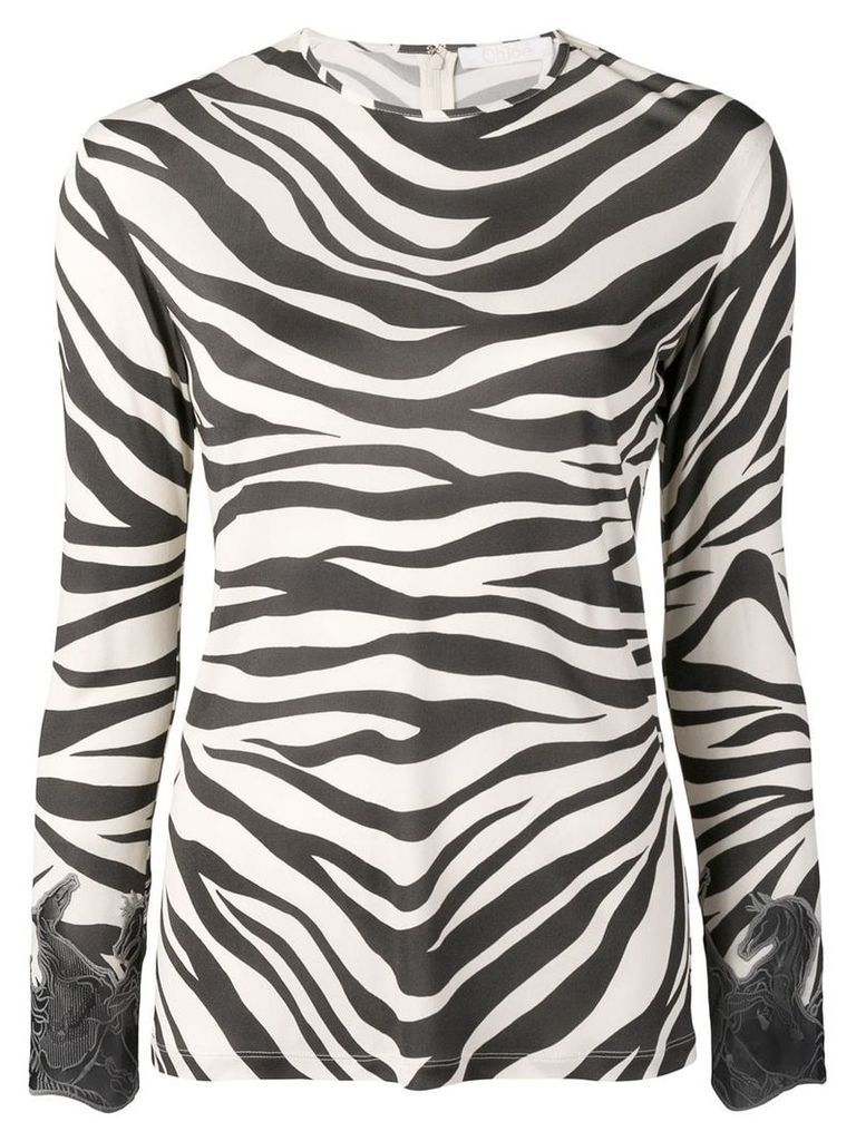 Chloé zebra print long-sleeve top - Neutrals