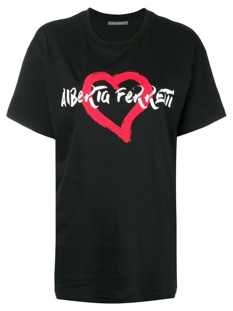 Alberta Ferretti heart logo T-shirt - Black