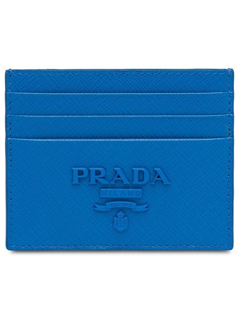 Prada Saffiano leather card holder - Blue