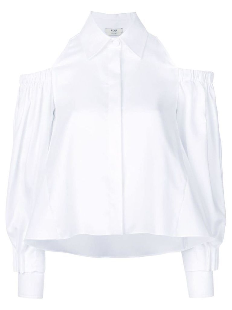 Fendi flared cold-shoulder shirt - White