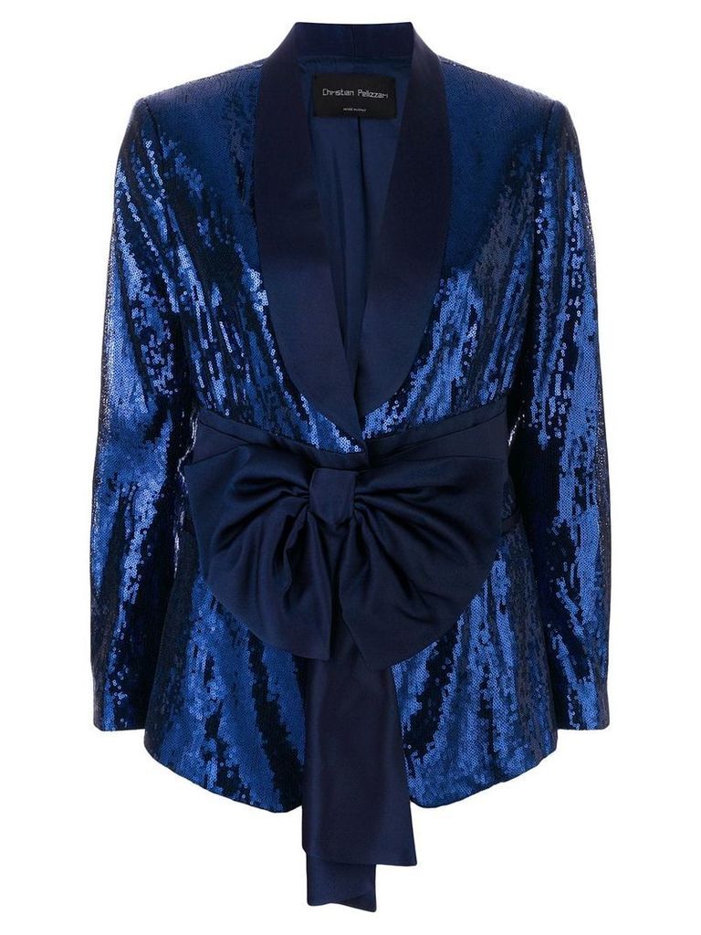Christian Pellizzari sequined smoking jacket - Blue