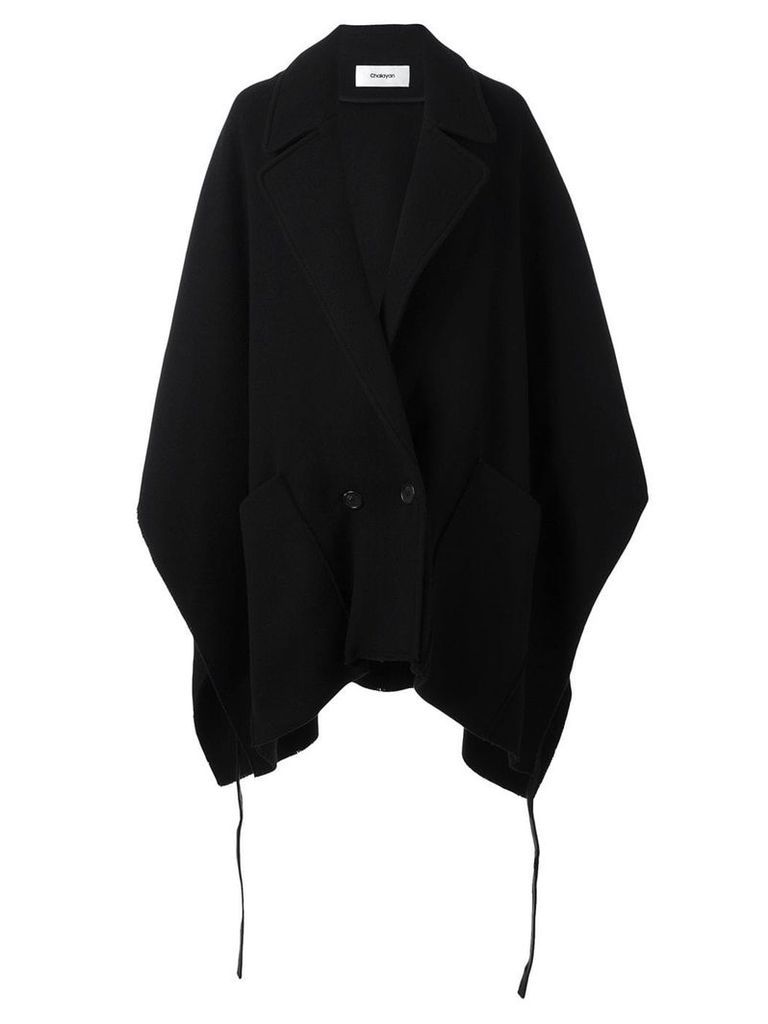 Chalayan pocket poncho coat - Black