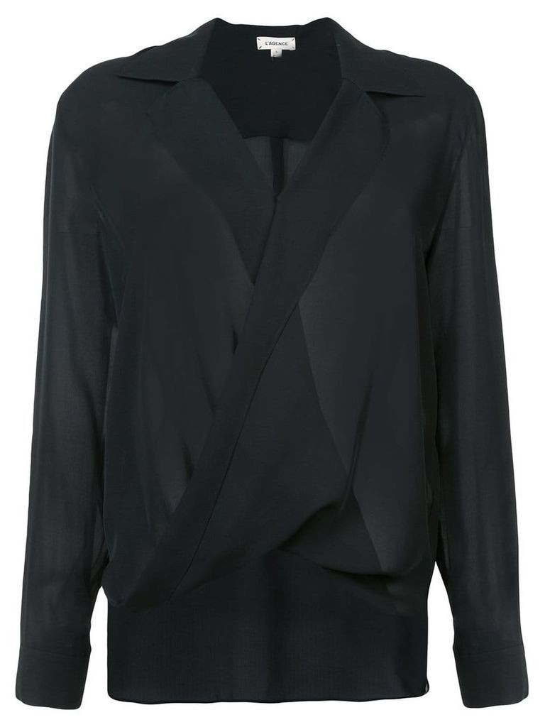 L'Agence draped blouse - Black