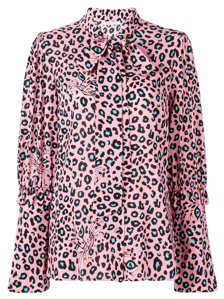 Vivetta leopard print pussy bow blouse - Pink