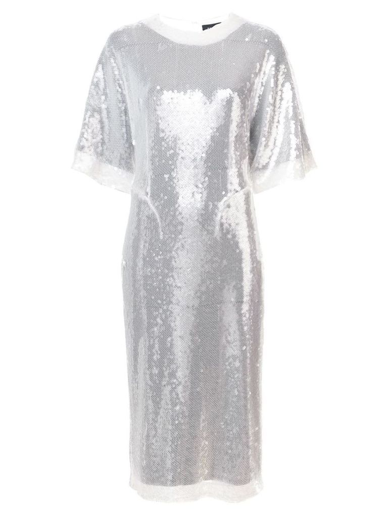 Sally Lapointe sequin embellished T-shirt dress - White