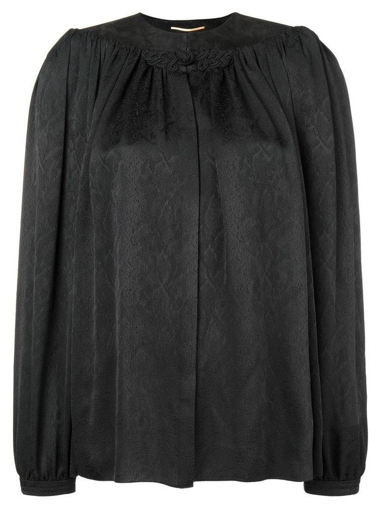 Saint Laurent embroidered smock blouse - Black