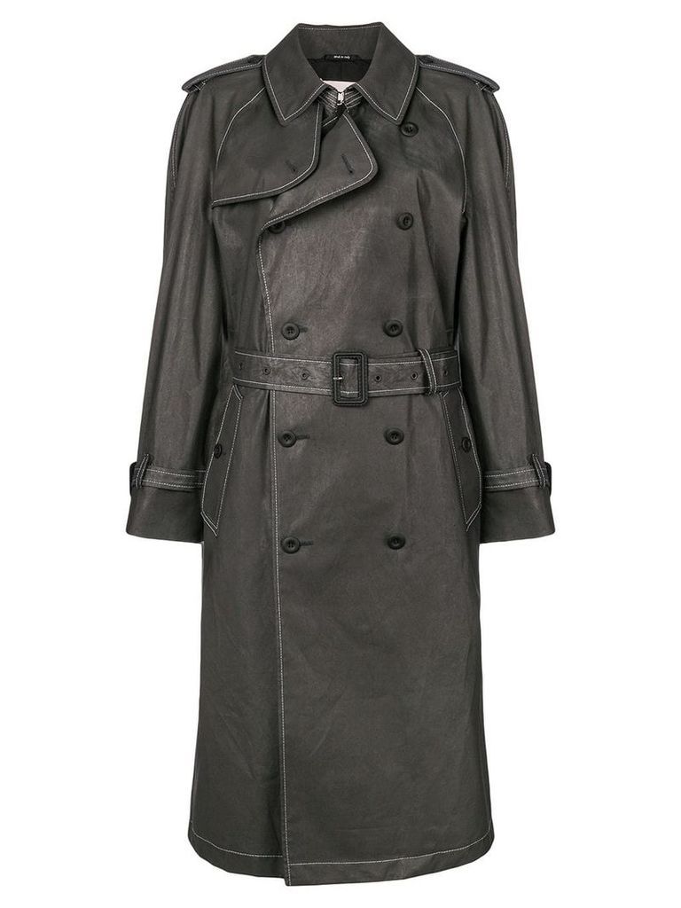Maison Margiela contrast stitch trench coat - Black