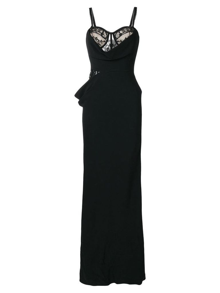 Alexander McQueen lace panelled gown - Black