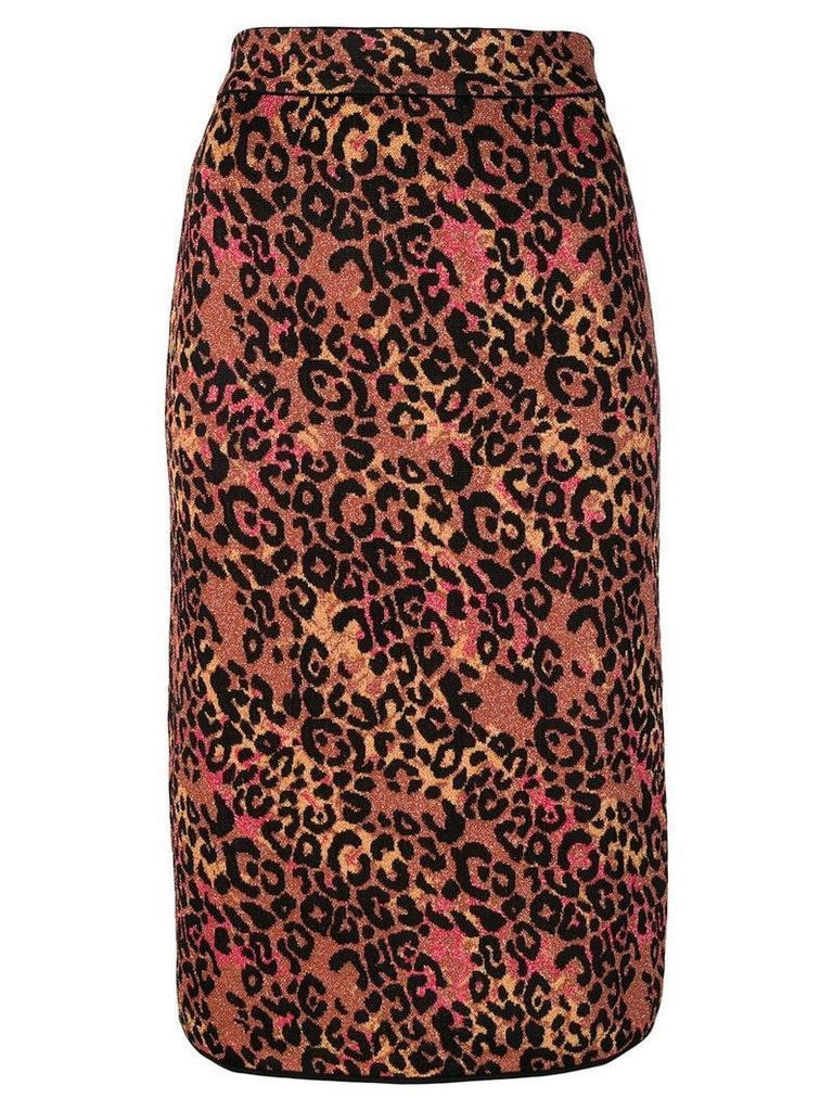 M Missoni leopard print pencil skirt - Yellow
