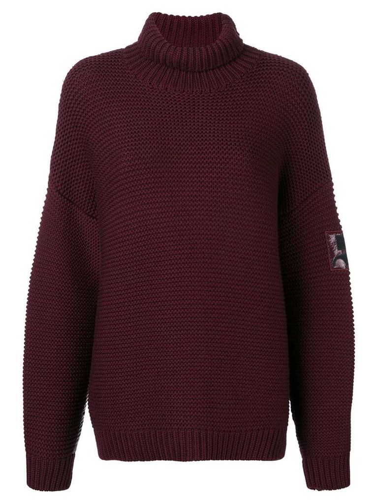 Courrèges drop shoulder roll-neck sweater - Red
