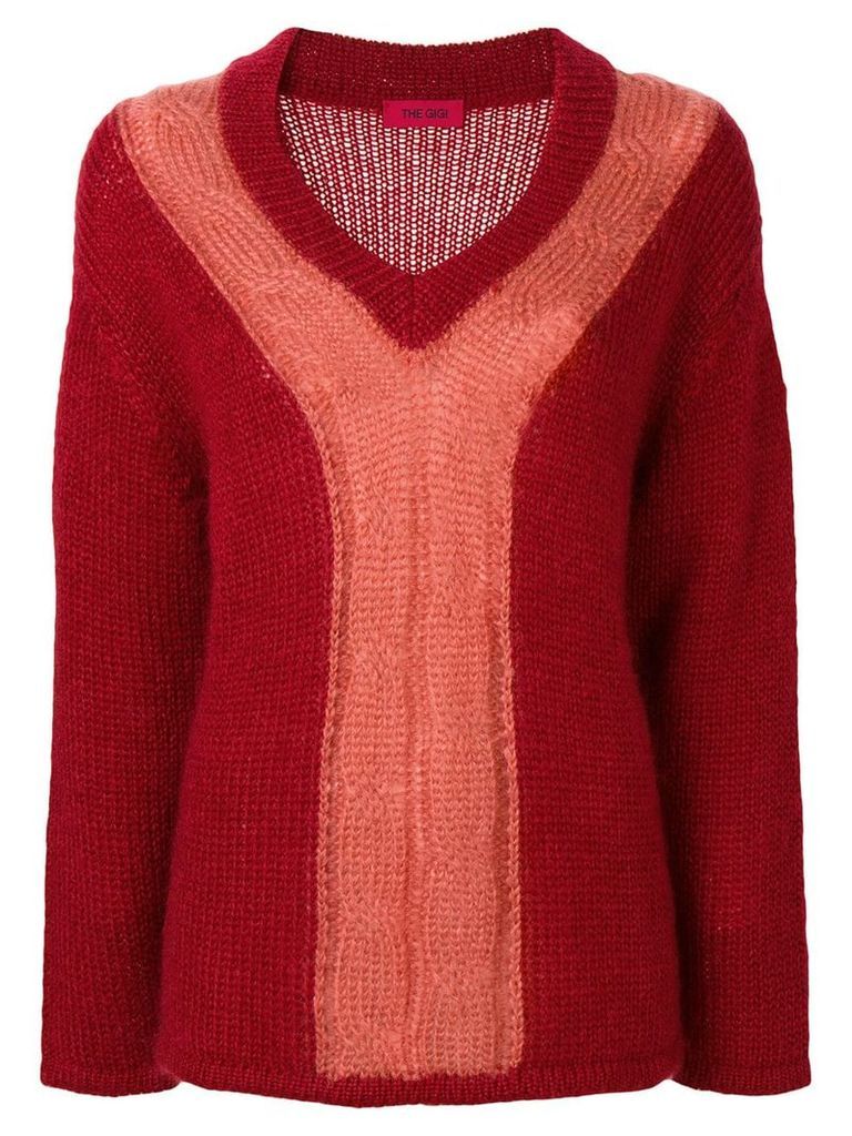 The Gigi Carlita two-tone sweater - Red