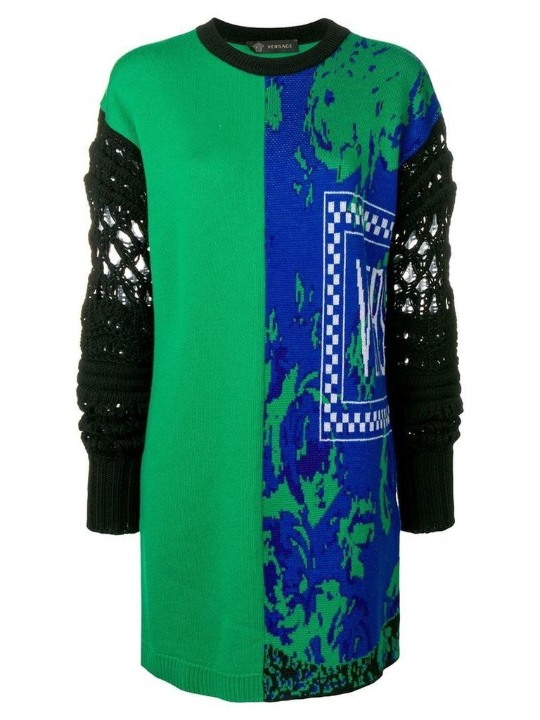 Versace mixed print jumper - Green