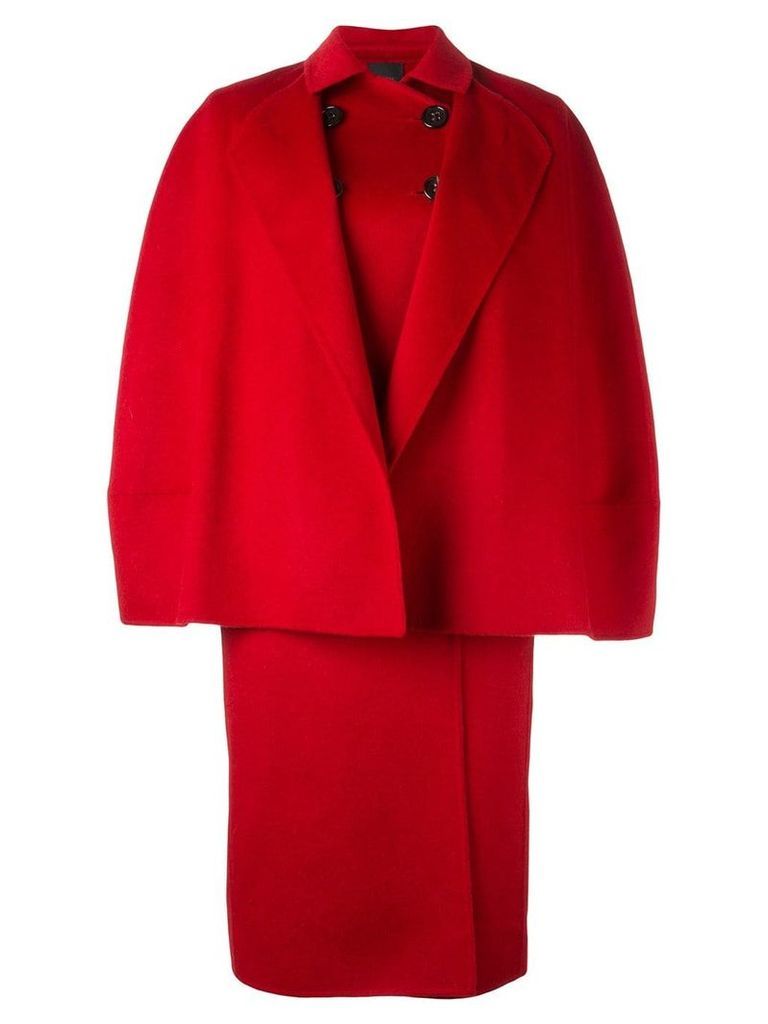 Agnona double-breasted oversized coat - Red
