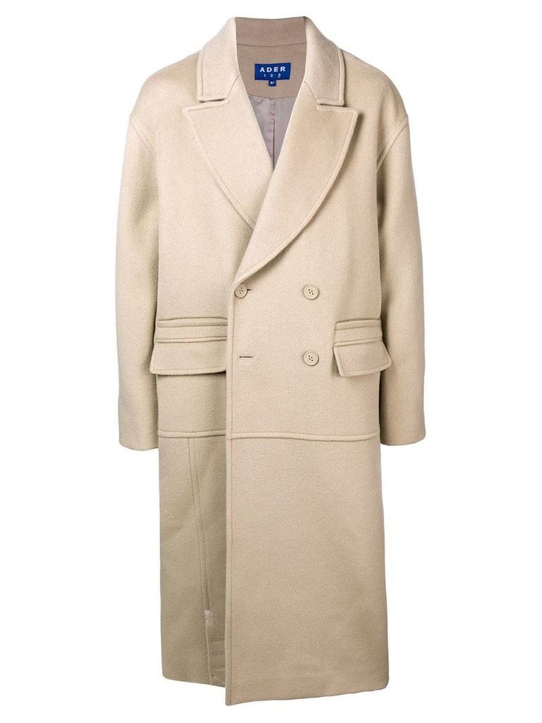 Ader Error oversized double breasted coat - Neutrals