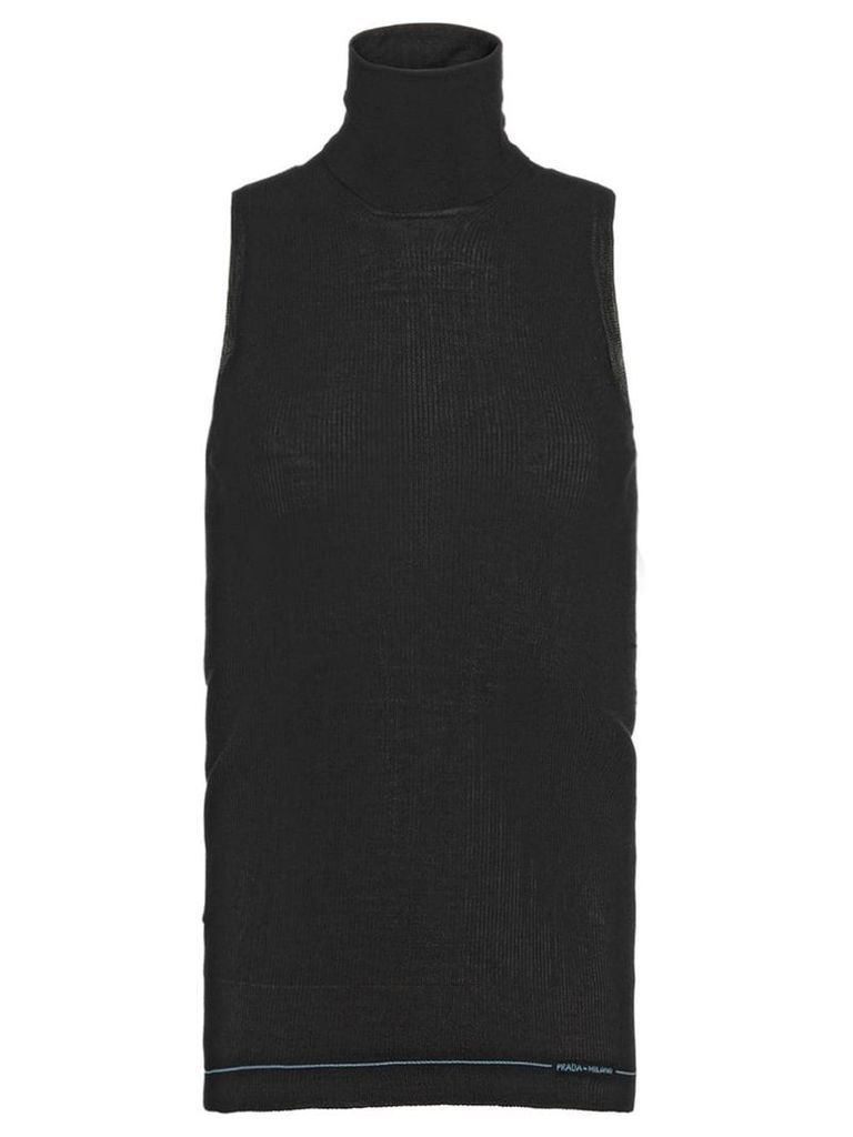 Prada sleeveless turtleneck sweater - Black