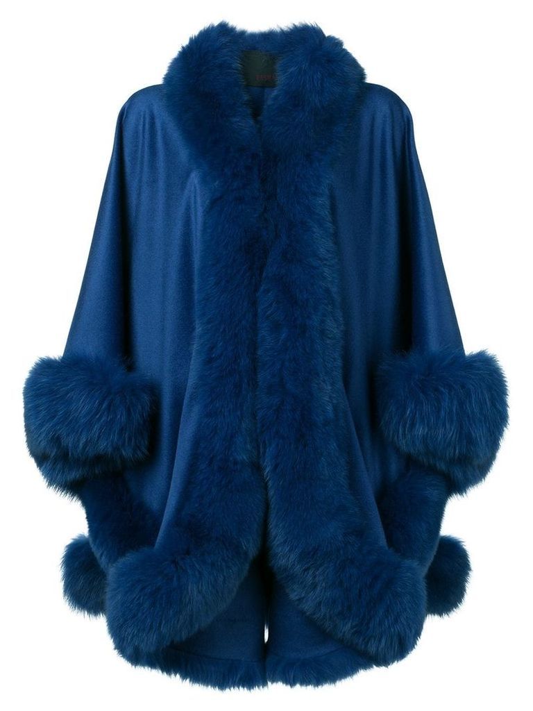 Liska oversized cape coat - Blue