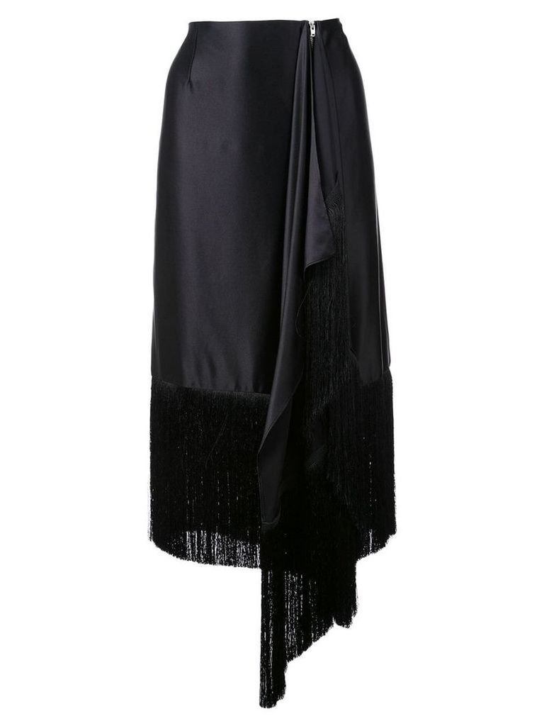 Marques'Almeida fringed asymmetric skirt - Black