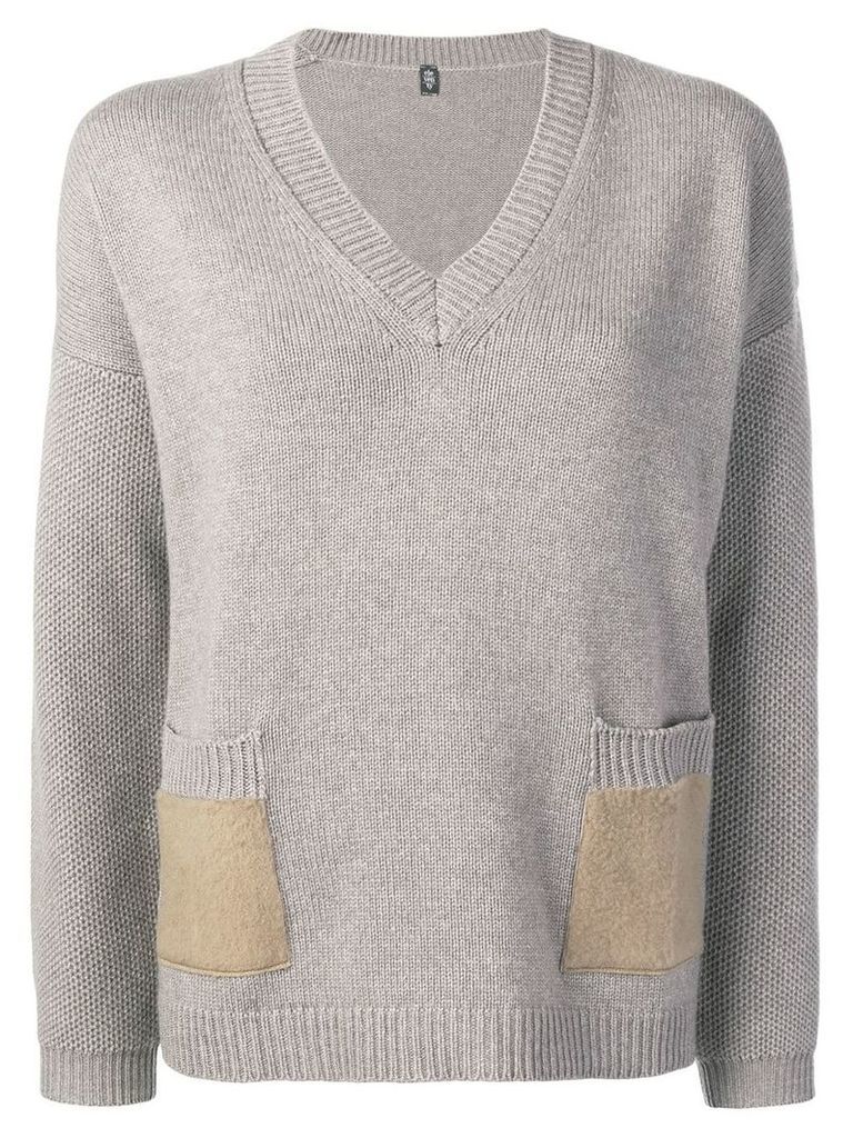 Eleventy v-neck knit sweater - Grey