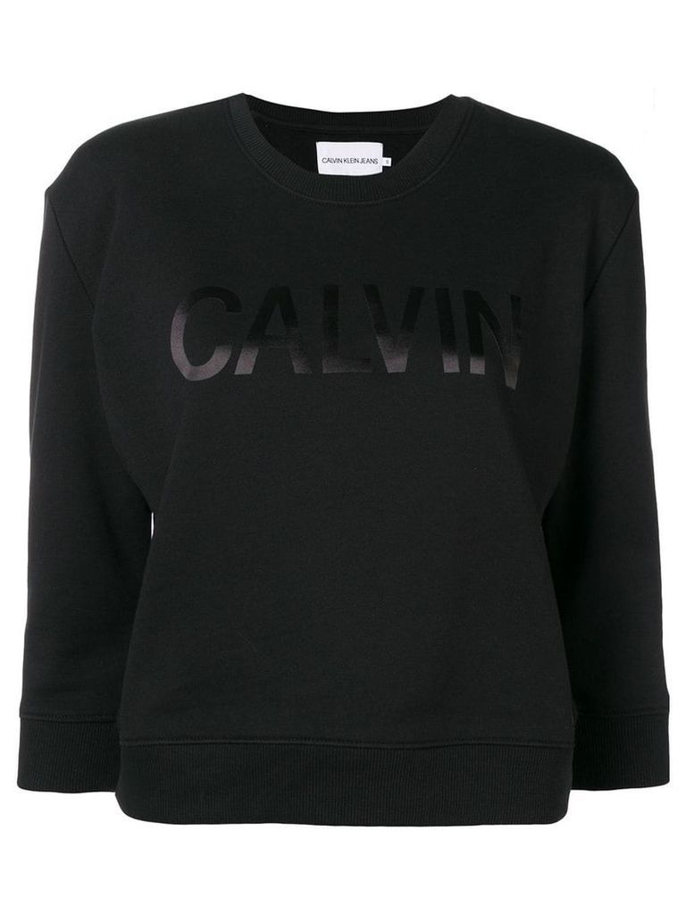Calvin Klein Jeans cropped logo print sweatshirt - Black