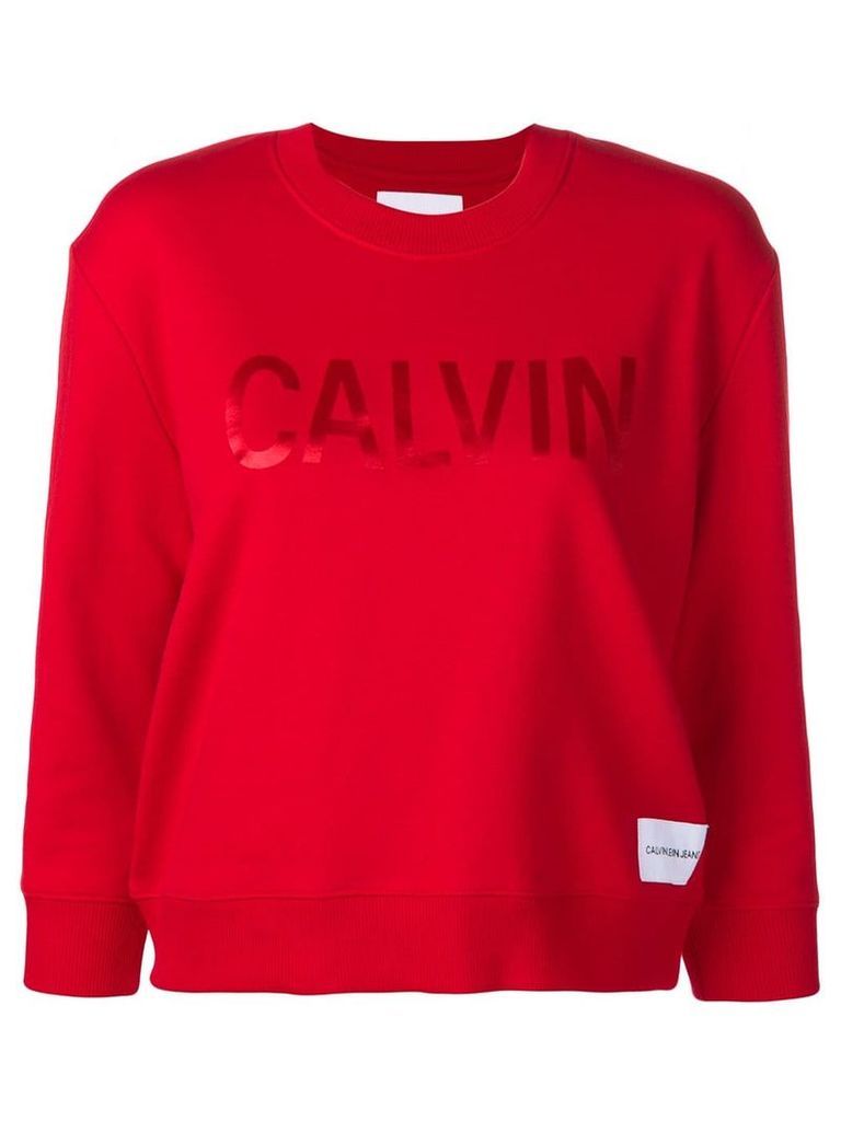 Calvin Klein Jeans cropped logo print sweatshirt - Red