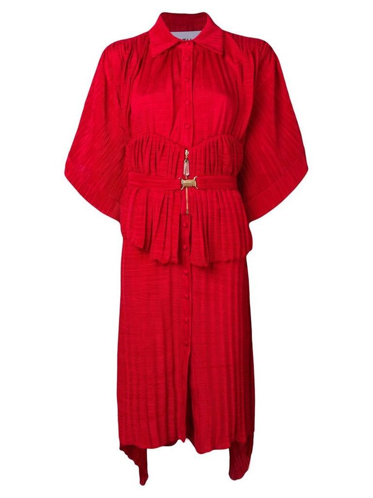 Atu Body Couture belted shirt dress - Red