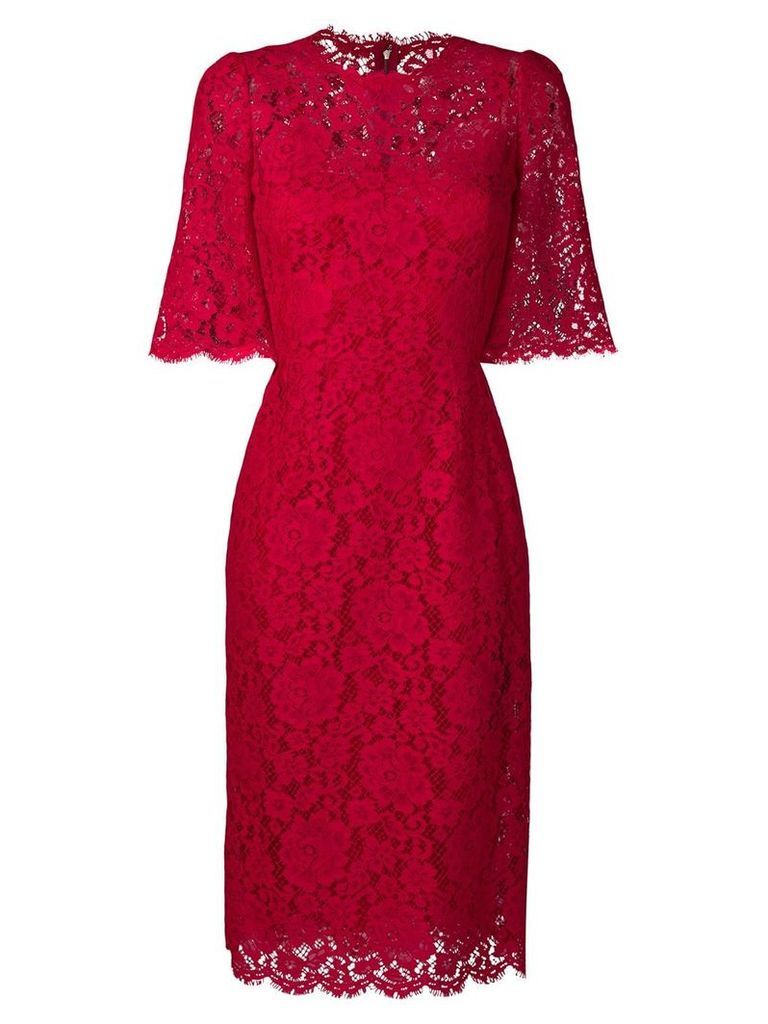 Dolce & Gabbana floral lace dress - Red
