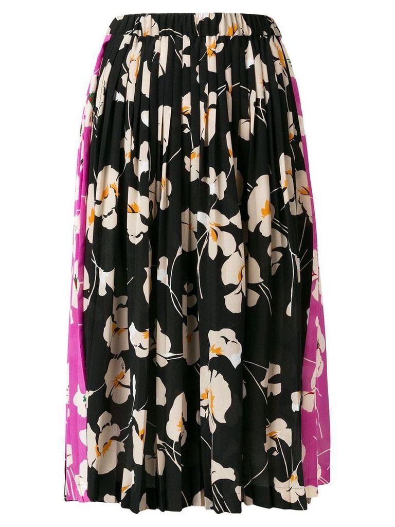 Nº21 floral pleated skirt - Black