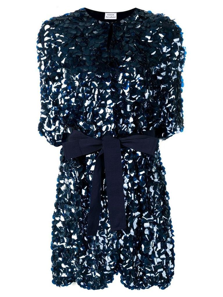 P.A.R.O.S.H. belted sequin coat - Blue