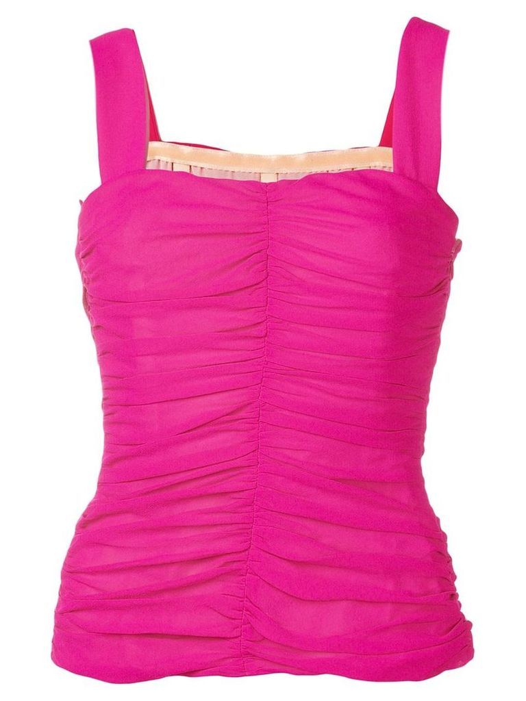 Galvan sleeveless ruched top - Pink