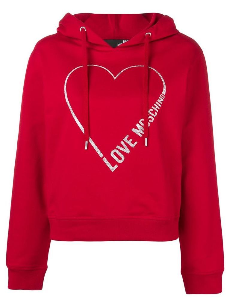 Love Moschino heart logo hoodie - Red