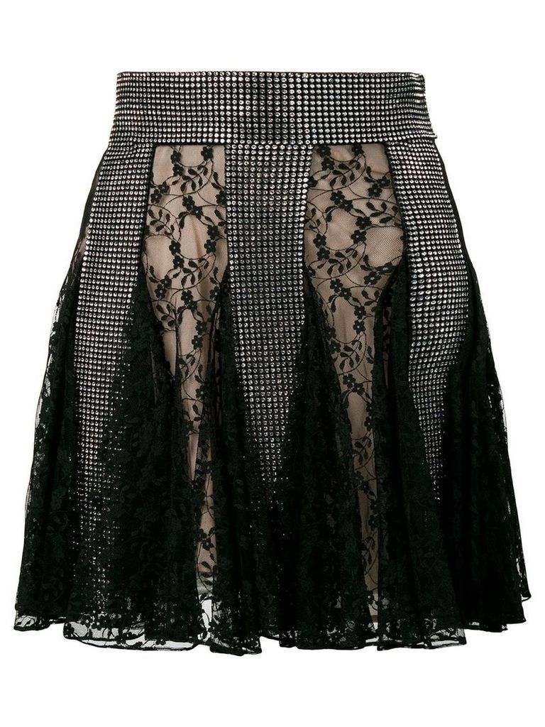 Christopher Kane crystal lace mini skirt - Black