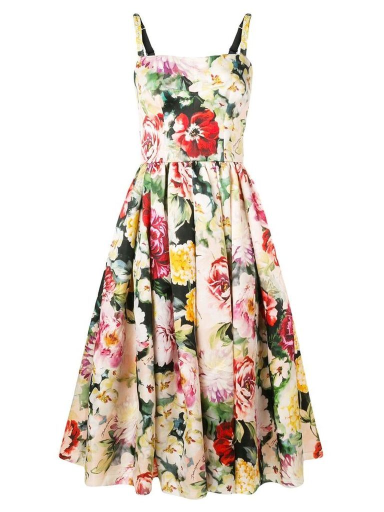 Dolce & Gabbana floral print flared dress - PINK