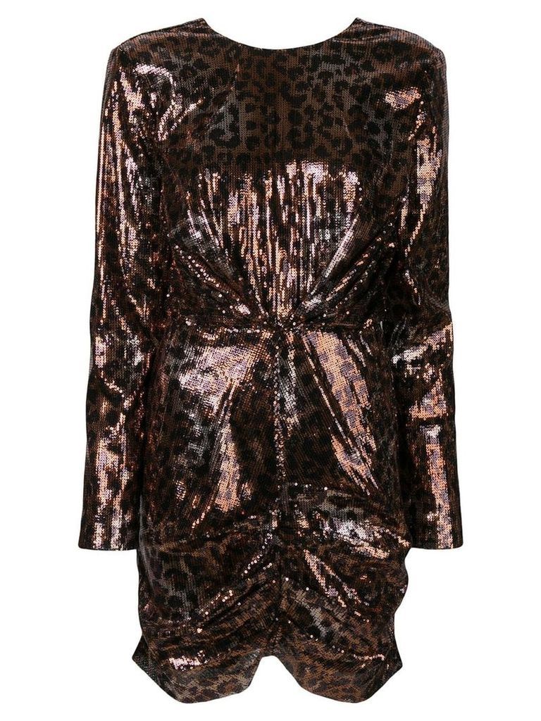 MSGM leopard print sequin dress - Brown