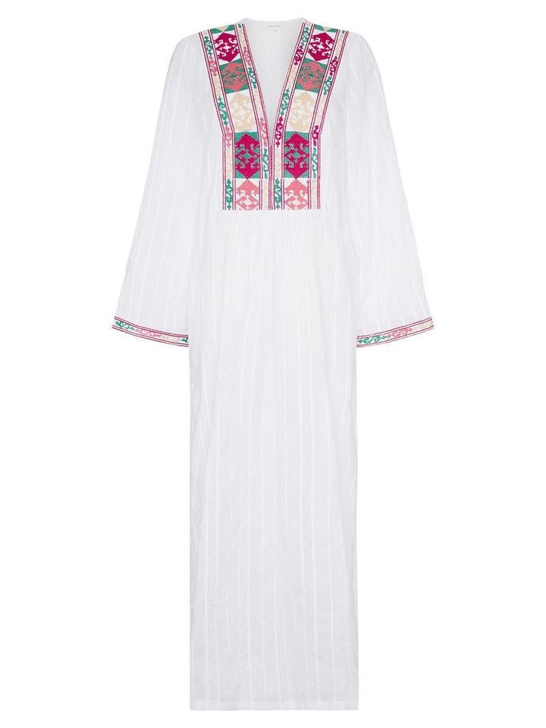 Celia Dragouni celia embroidered cotton maxi dress - White