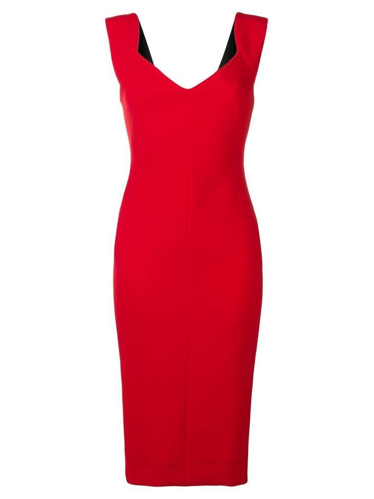 Victoria Beckham fitted sleeveless dress - Red