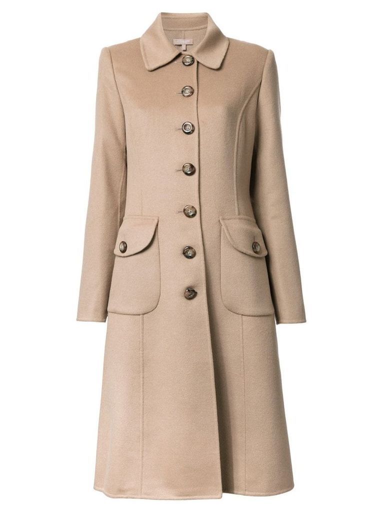 Michael Kors Collection buttoned mid coat - Brown