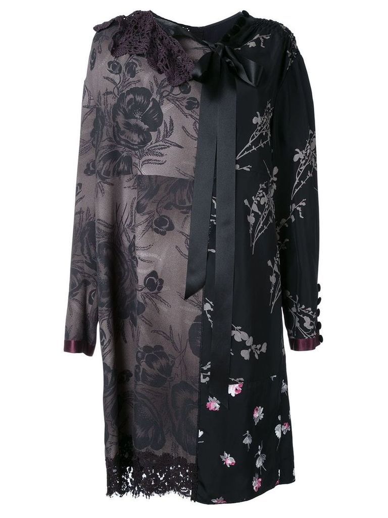 Marc Jacobs floral patchwork shift dress - Black