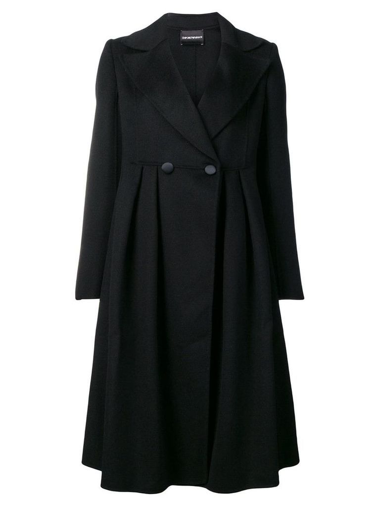 Emporio Armani buttoned midi coat - Black
