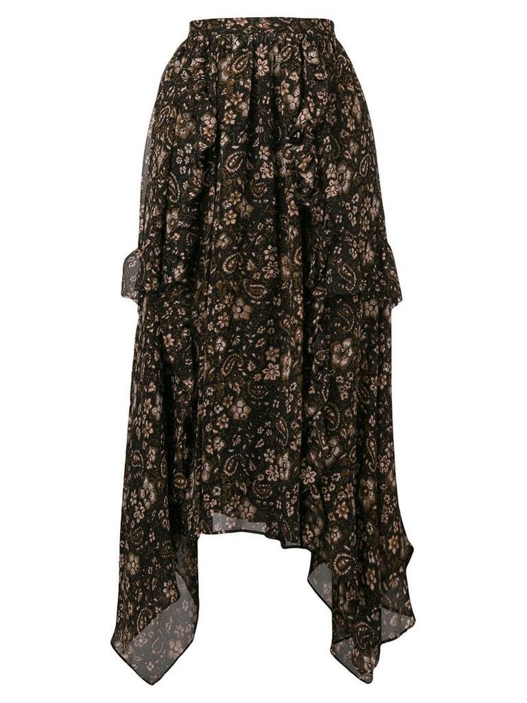 Ulla Johnson Torri asymmetric silk skirt - Black