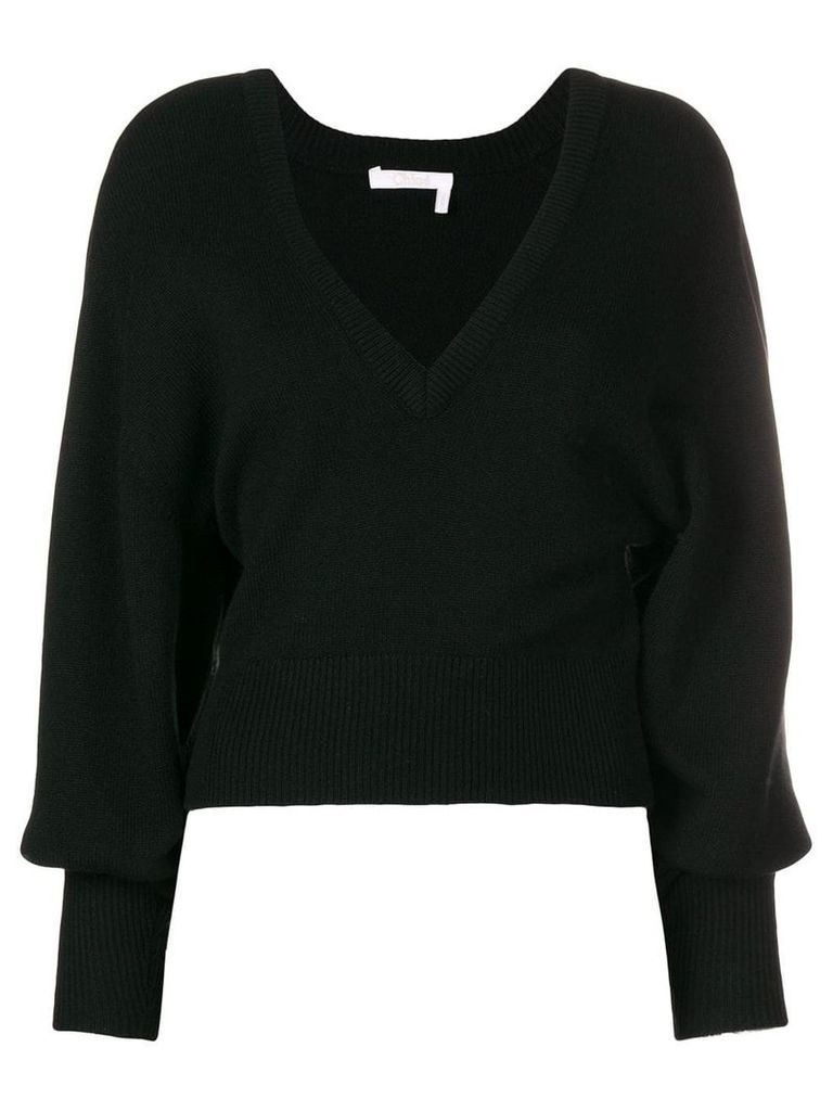 Chloé v-neck cropped sweater - Black