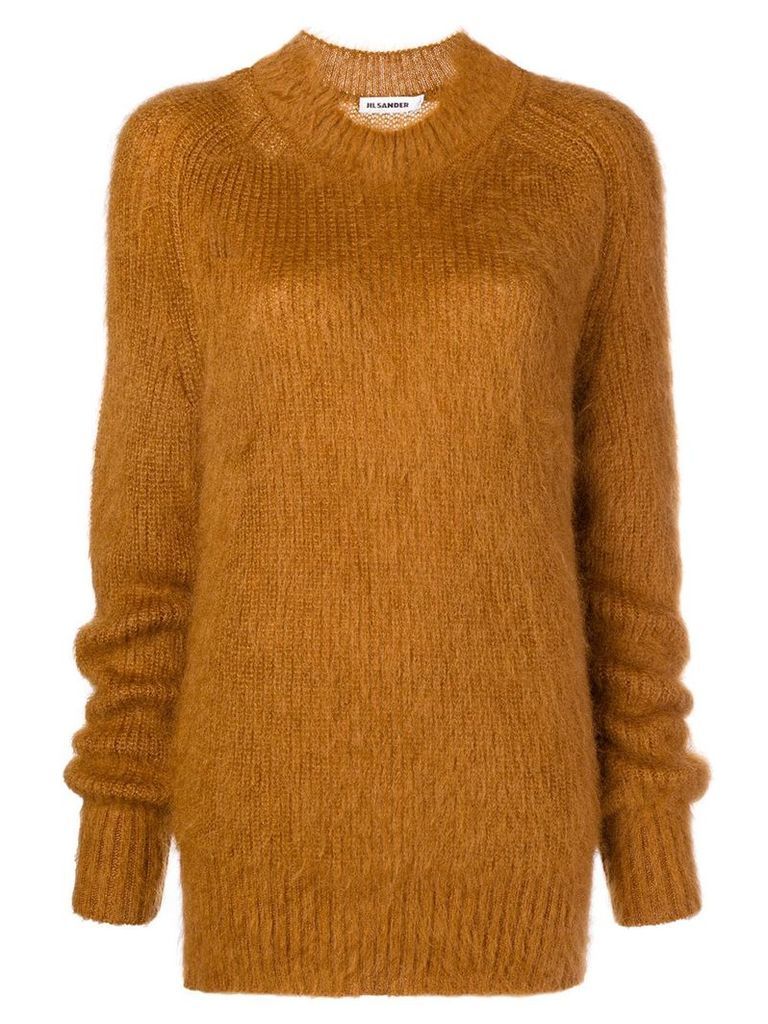 Jil Sander fuzzy knit sweater - Brown
