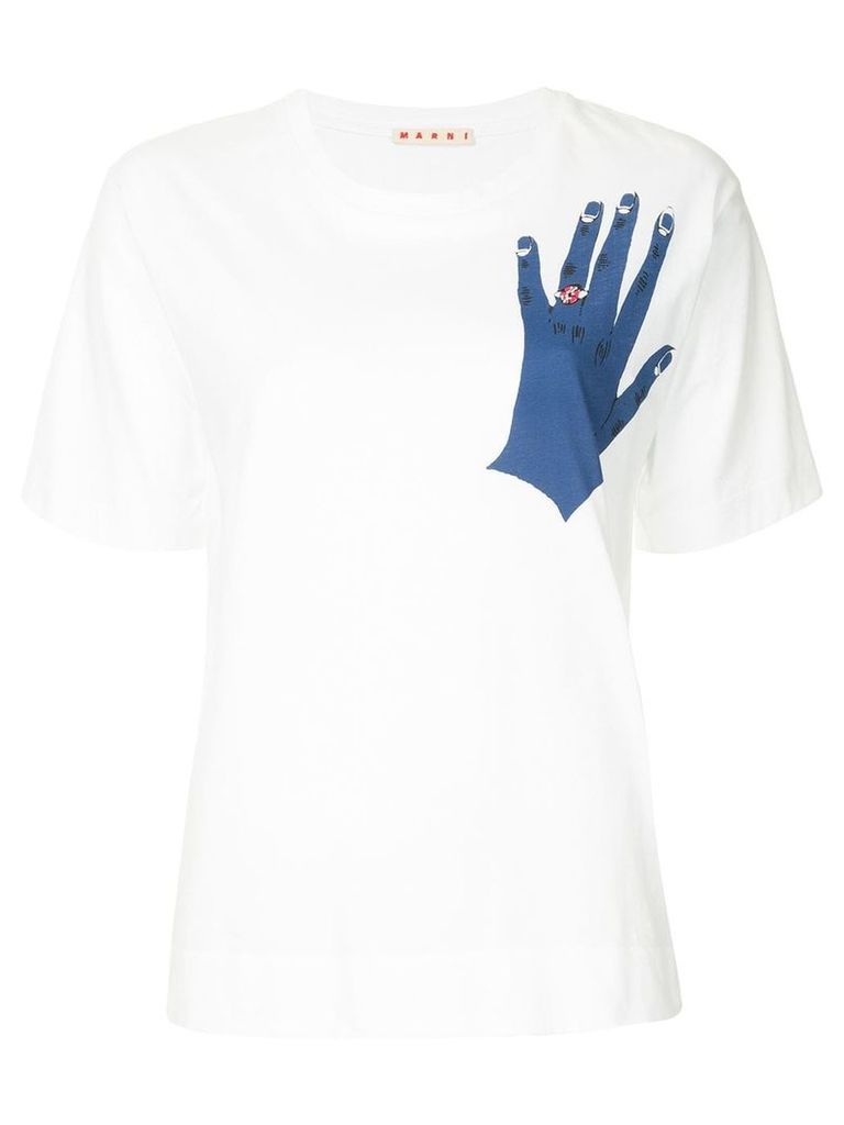 Marni hand print T-shirt - White