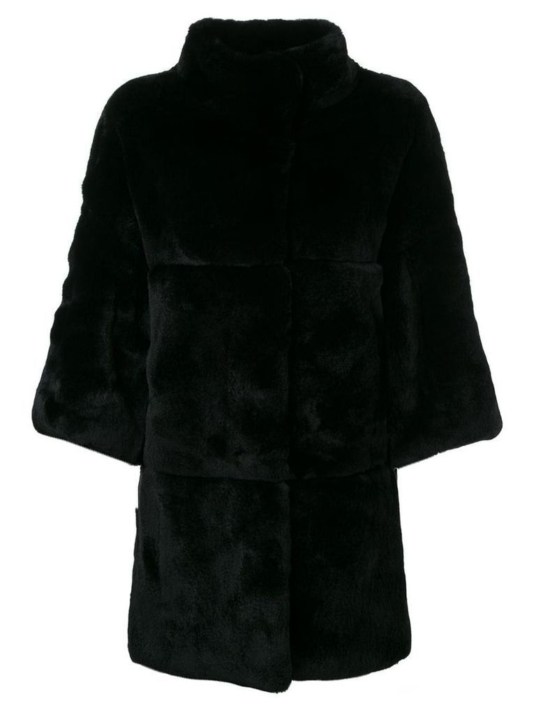 S.W.O.R.D 6.6.44 paneled mid-length coat - Black