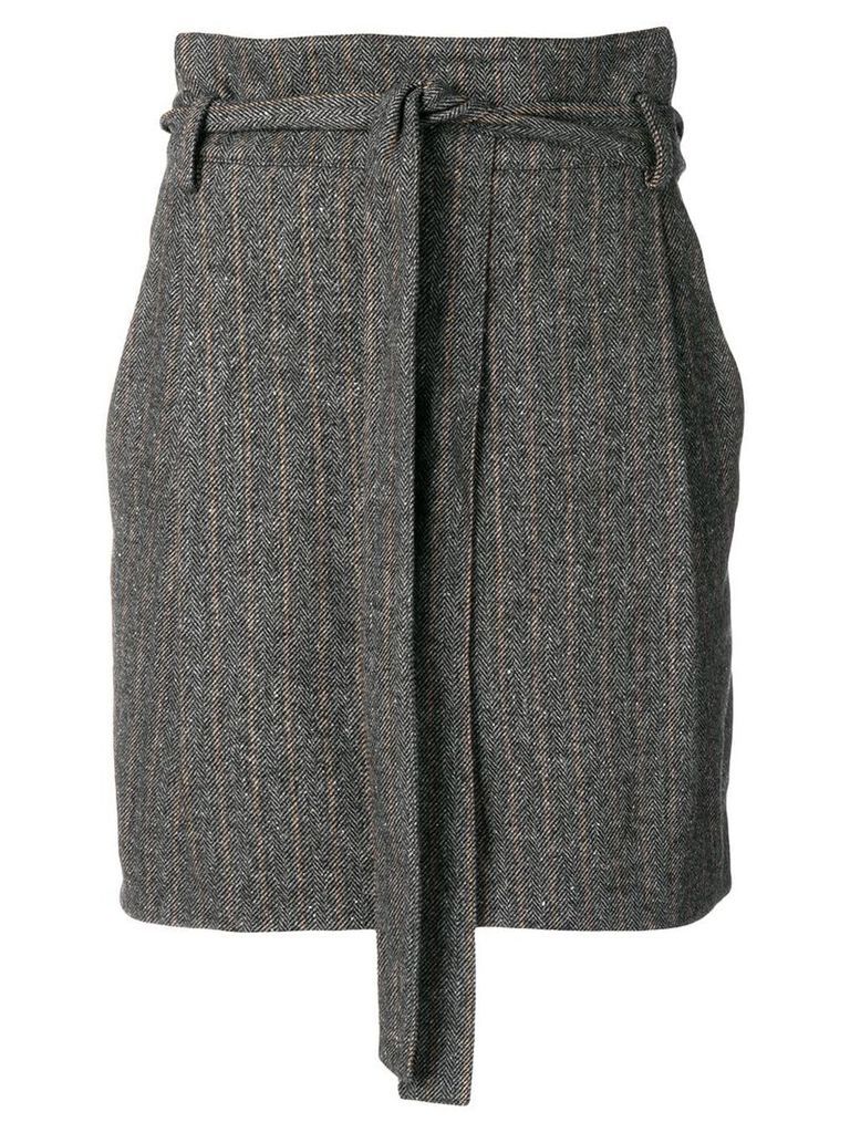 Ulla Johnson belted herringbone mini skirt - Grey