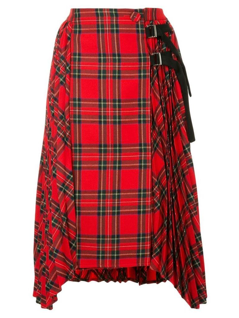 SJYP high-waisted pleated skirt - Red