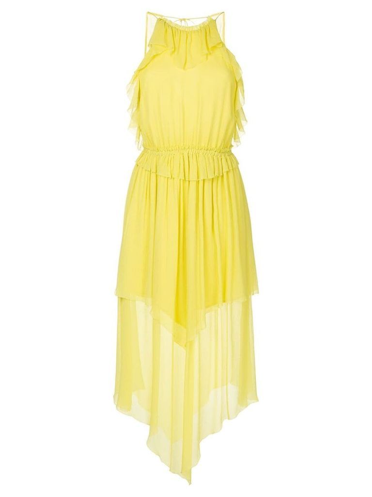 Manning Cartell layered pleated asymmetric dress - Yellow