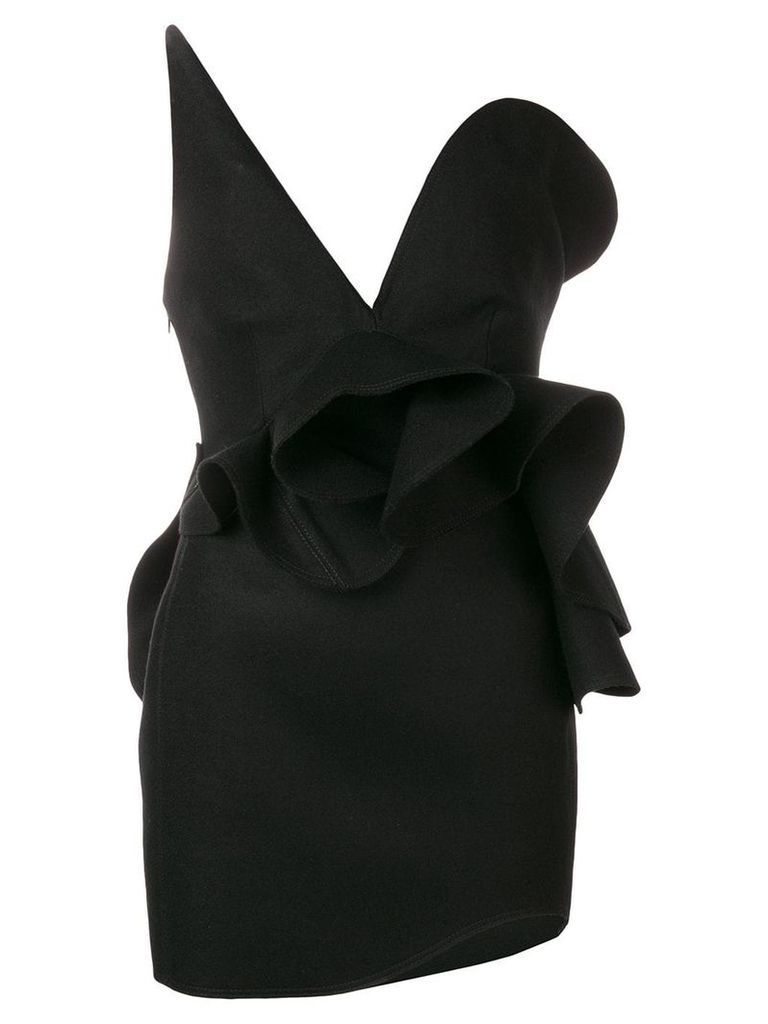 Saint Laurent off-shoulder asymmetric dress - Black