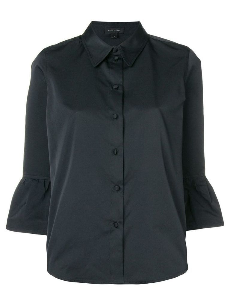 Marc Jacobs frill-hem fitted blouse - Black