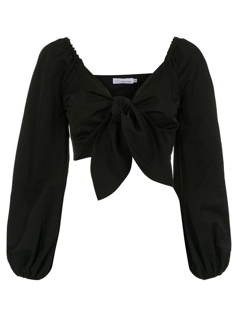 Nk Collection knot cropped blouse - Black
