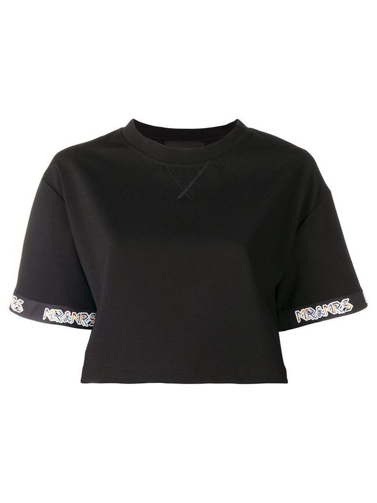 Mr & Mrs Italy short-sleeve cropped T-shirt - Black